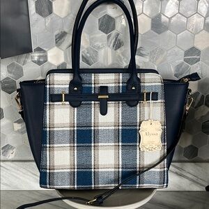 Alyssa NWT Navy and White Plaid Women's Bag